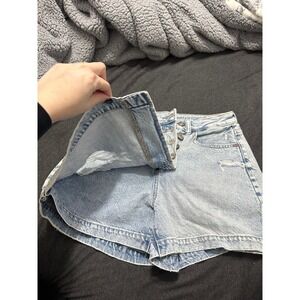 American Eagle Button Fly Denim Shorts Women's Size 2 High Rise Light Wash